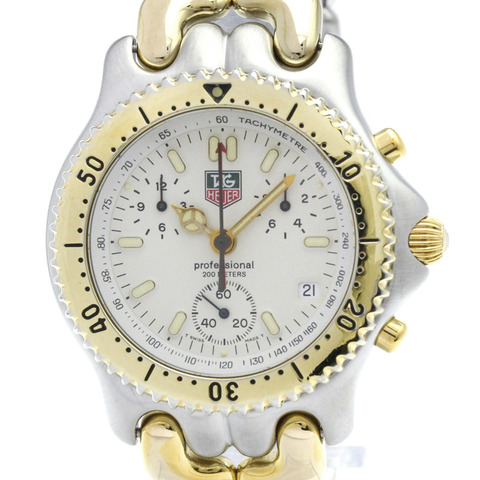TAG HEUER Sel計時碼錶鍍金鋼錶CG1120拋光
