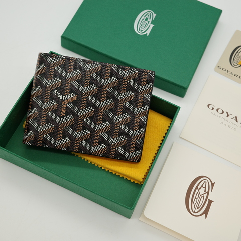 Goyard 高雅德 Victoire 8卡 短夾 黑色 經典花紋 二折 短錢包 （分層鈔票位）1