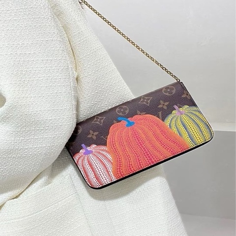 Louis Vuitton Lv路易威登草間彌生南瓜三合一鏈條包 芯片款 尺寸21*3*12cm 缺少個零錢包 附件防塵袋