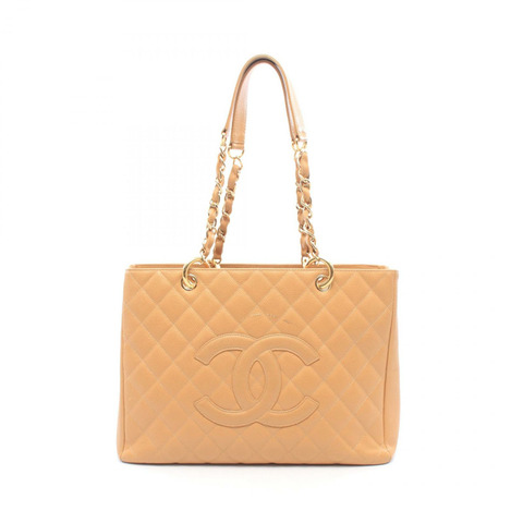 香奈兒 (CHANEL) Matelasse Grand Shopping GST 單肩手提包 A20995 皮革 米色 二手