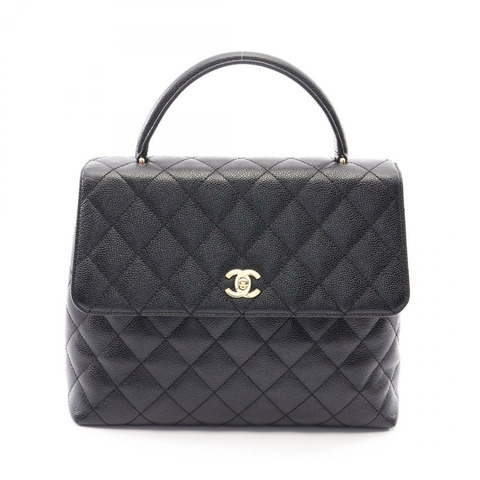 香奈兒 (CHANEL) Matelasse 手提包 A12397 粒面小牛皮 黑色 二手 女士 GHW CC
