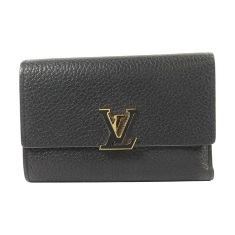 LOUIS VUITTON 牛皮皮革Capucines Compact金扣錢包