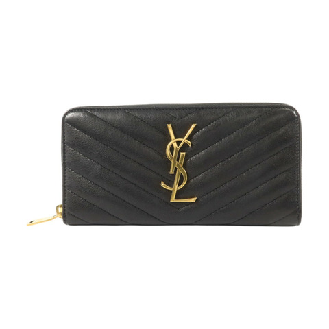 YVES SAINT LAURENT 牛皮皮革Cassandre Matelasse Long Wallet金扣長錢包