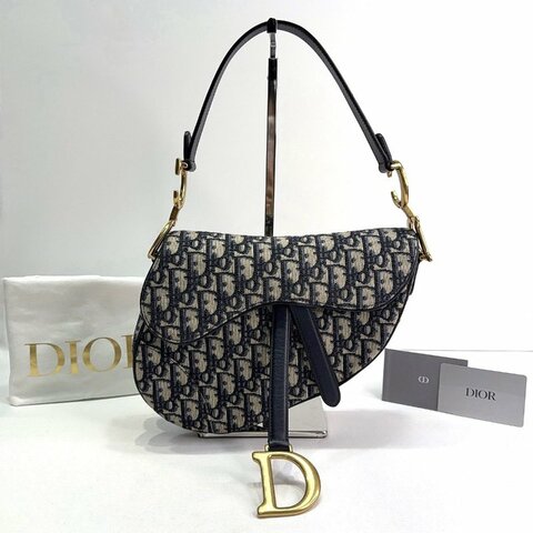 DIOR Saddle緹花帆布馬鞍包