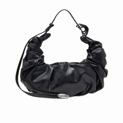 Diesel 女士 Grab-D L-Large 閃亮 PU 皺摺流浪包均碼碼43cm*12cm*43cm