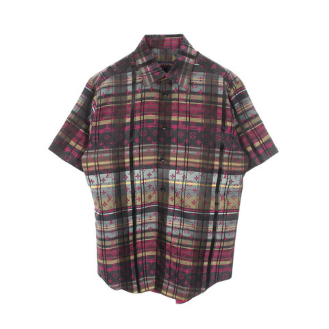 路易威登漸層Monogram Madras格紋襯衫 RM211 ZVP HKS75W 純棉 #M