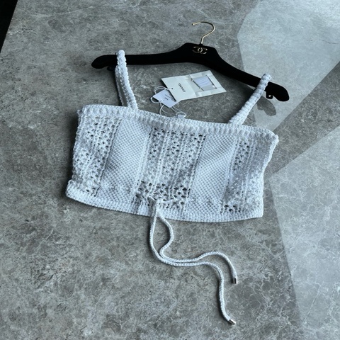 Chanel26C白色针织镂空吊带fr34~~