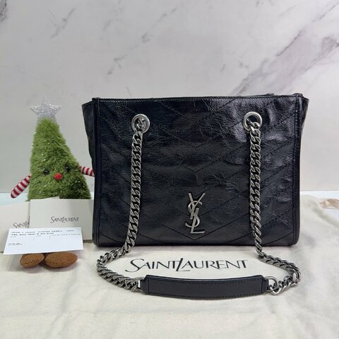 YSL NIKI小款復古油蠟皮購物包