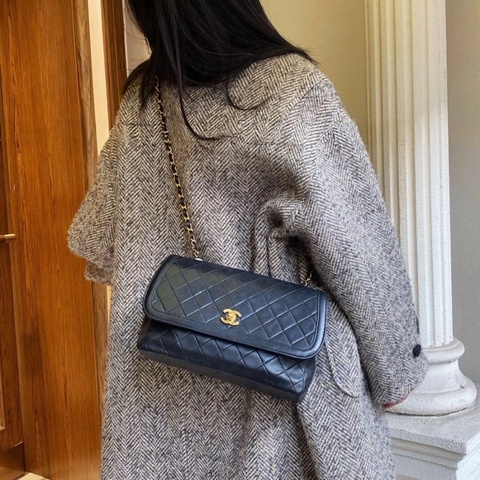 【優雅永不過時💅🏻全網獨有款✨】Chanel 香奈兒 黑金 Diana 戴安娜 羊皮鏈條包
