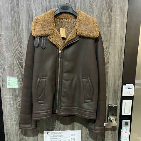 【美收精品】HERMÈS 深棕色羊毛內膽剪羊毛領皮衣外套 6-207【隔月月中將轉賣至日本 上架期限30天】