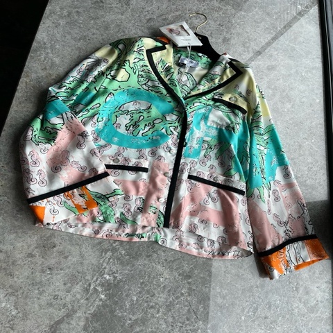 Chanel 26M沙滩系列涂鸦字母真丝外套fr36~~