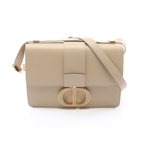 Christian Dior 30 Montaigne 肩背斜背包，米色皮革，二手女款