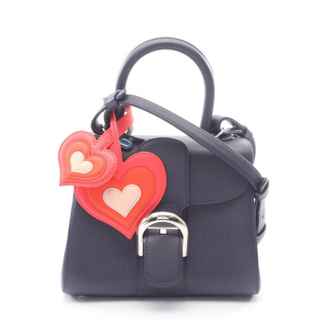Delvaux Brillant 迷你肩斜背包 AA0406 皮革 海軍藍 二手 女士