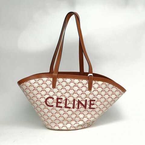 CELINE CabasCouffinTote中號凱旋門印花紅色肩背包