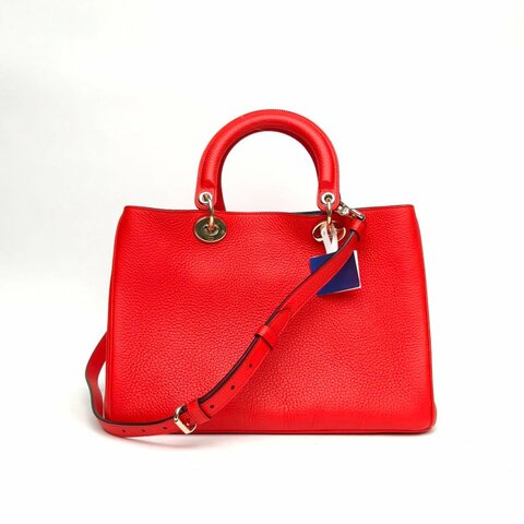 DIOR VIP小號32紅色牛皮革金扣2014肩背包