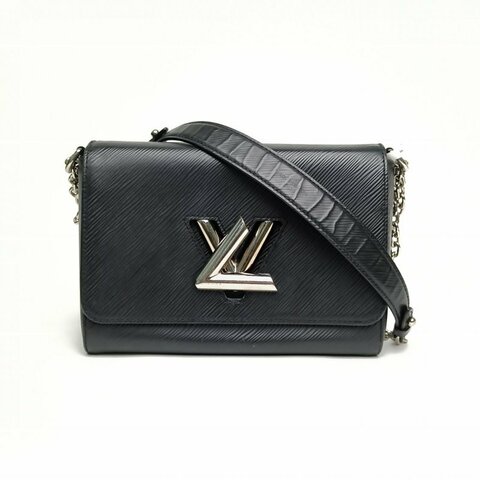 LV TWIST中號黑色水波紋牛皮淺金扣2015肩背包