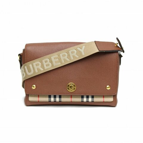 Burberry 棕色牛皮革Burberry斜挎包肩背包