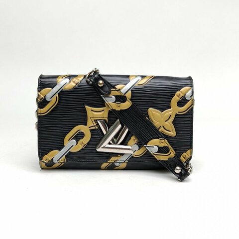 LV TWISTBeltWOC黑色水波紋牛皮2015肩背包