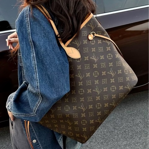 LV 路易威登 原花 Monogram Neverfull MM 中號 托特包 手提包 肩背包 M40995