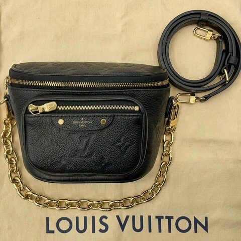 LOUIS VUITTON 路易威登 Mini Bumbag 黑色 牛皮 斜背包