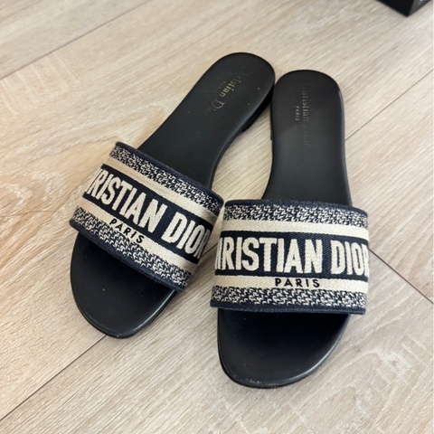 DIOR Dway刺繡平底拖鞋 38 24