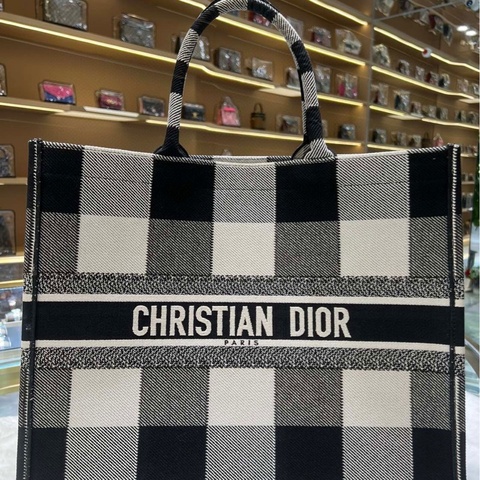 Dior迪奥黑白棋盤托特包42.5*35*18cm
