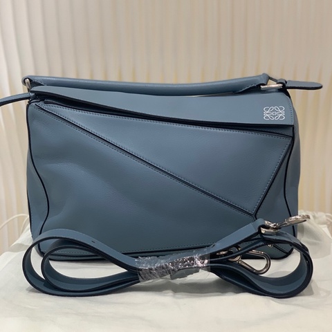 羅意威/Loewe 98新 puzzle霧霾藍銀扣中號手袋