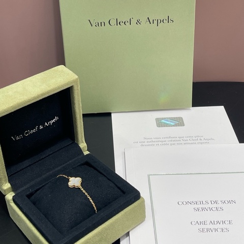 Van Cleef & Arpels VCA 四葉草白貝母 手鏈