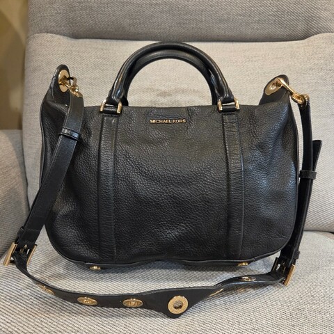 MICHAEL KORS 2way 黑色荔枝紋肩背手提包