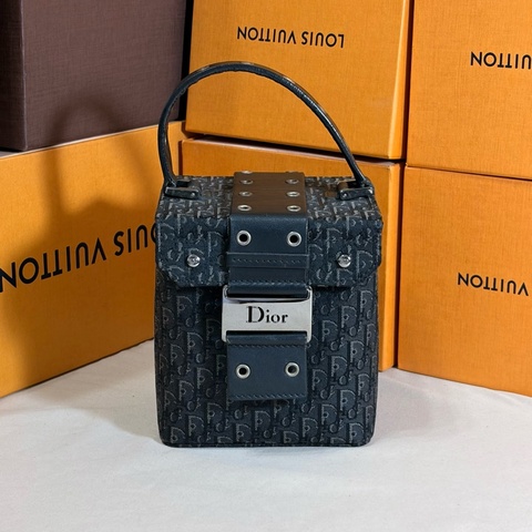 ‼️收藏等級 錯過不在 Dior 迪奧 Christian dior 小化妝箱 手提包 黑🈵版老花 黑銀