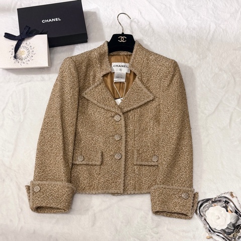 CHANEL 金棕色Tweed西裝外套