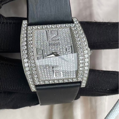 伯爵Piaget LIMELIGHT GALA系列G0A36193女士腕表，石英機芯，18K白金鑲鑽