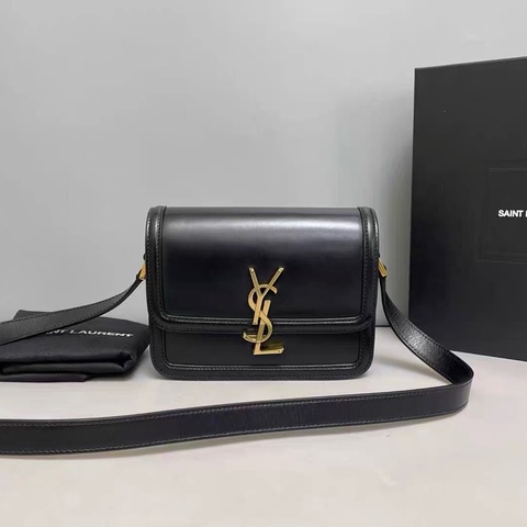 YSL 聖羅蘭 豆腐包 全皮黑色 小號