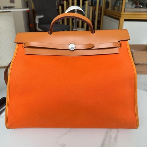 Hermes 帆布319herbag框n刻 缺少 鎖跟鑰匙