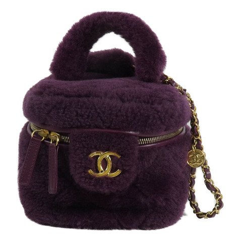 CHANEL 剪毛羊皮Vanity手挽肩背兩用袋