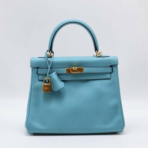 HERMES Kelly 25 - Bleu Atoll 3P 馬卡龍藍金 T