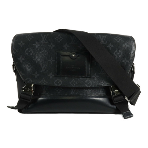 LOUIS VUITTON Monogram Eclipse Messenger PM Voyager銀扣肩背袋