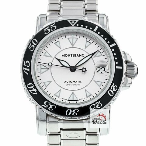 【大眾金時代】Montblanc萬寶龍 7035 運動錶款 2004/12證 鋁圈 白色面盤 折疊扣 大眾金時代B1559