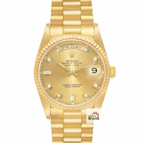 【大眾金時代】ROLEX勞力士 18238 Day-Date 18K蠔式日誌 太陽圈 金色69T鑽面盤 大眾金時代B1561