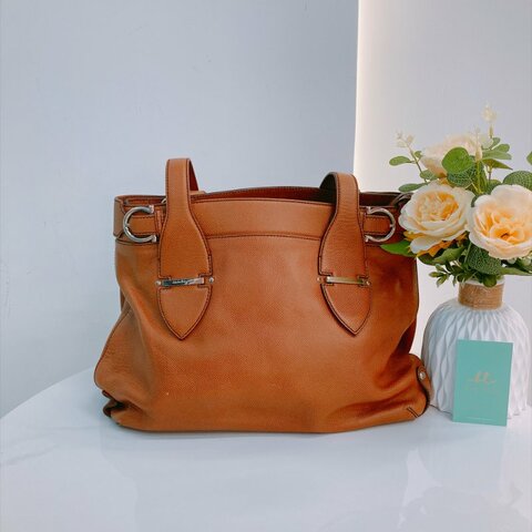 MS0842	Salvatore Ferragamo 菲拉格慕牛皮兩用包包 Gancini Shoulder Bag Calfkskin Brown x PHW