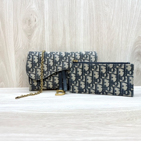 DIOR🩵藍色Saddle WOC鏈包S5614CTZQ