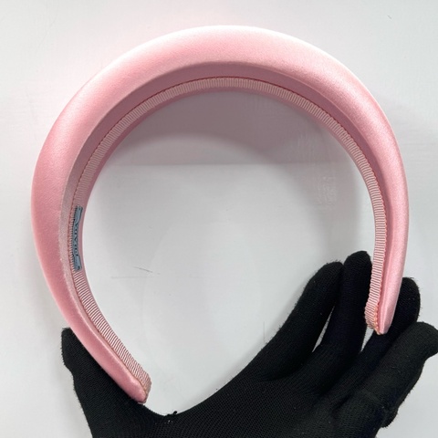 普拉達 1IH016 極簡素面澎感尼龍髮箍 粉色