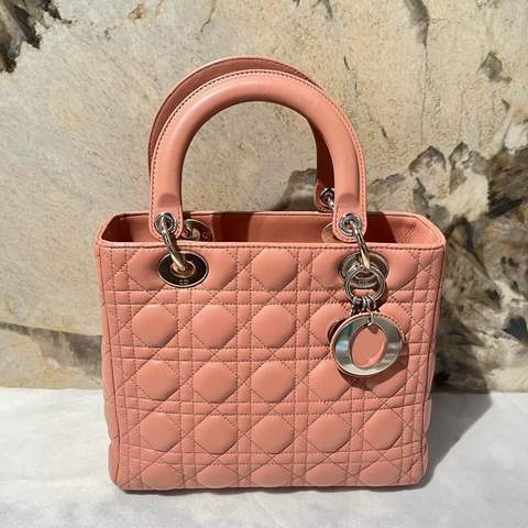 Dior裸粉羊皮Lady Dior 5*5