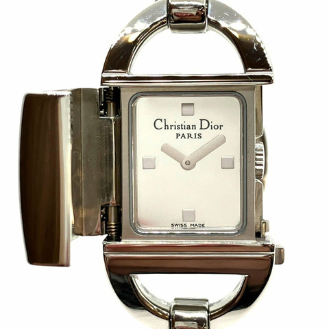 Christian Dior Pandiora腕錶，總重46克，不鏽鋼材質，石英機芯，銀色錶盤，型號D78-100