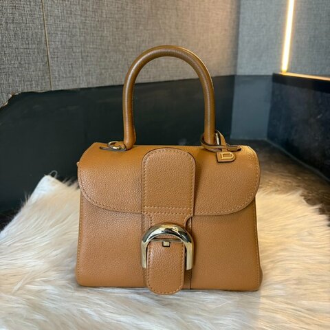 Delvaux Brillant MINI 牛皮兩用包 焦糖色