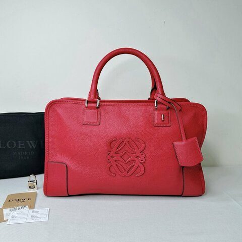 LOEWE Amazona 35亮紅手提包
