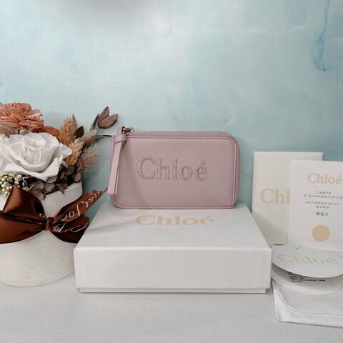 CHLOE 全新刺繡拉鍊卡包