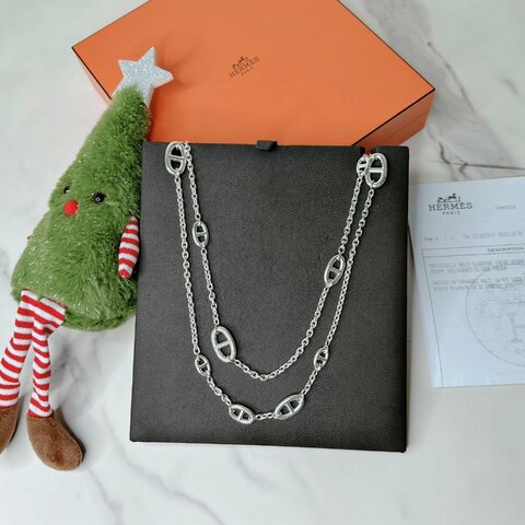 HERMES 925純銀豬鼻160長項鍊