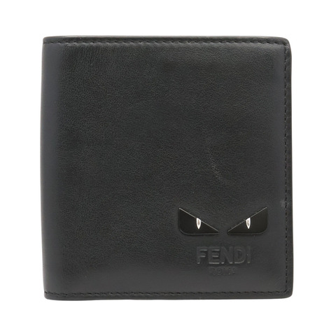 FENDI 芬迪 Monster Bifold 二折短夾 黑色 牛皮 7M0274