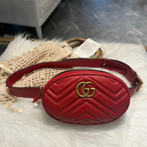 GUCCI 馬夢腰包 85/34 紅色